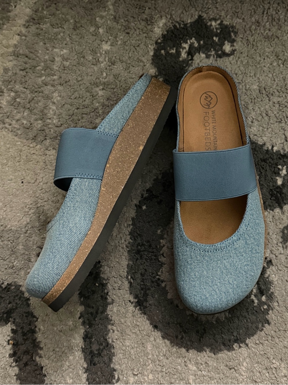 White Mountain Footbeds Denim Blue Slip-On Clog - Size 9